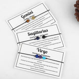 Zodiac Constellation Stone Bead Bracelet Rope Charm Bracelets