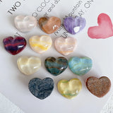 12-Color Retro Smudged Peach Heart Earrings Patch DIY Handmade Material
