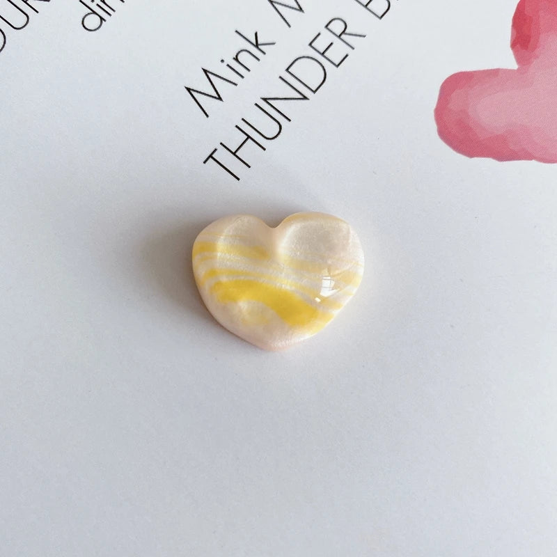 12-Color Retro Smudged Peach Heart Earrings Patch DIY Handmade Material