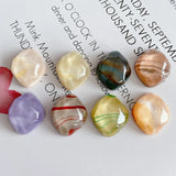 12-Color Water Wave Resin Diamond Ear Studs Hair Clip Patch