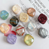 12-Color Water Wave Resin Diamond Ear Studs Hair Clip Patch