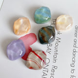 12-Color Water Wave Resin Diamond Ear Studs Hair Clip Patch
