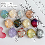 12-Color Water Wave Resin Diamond Ear Studs Hair Clip Patch