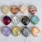 12-Color Water Wave Resin Diamond Ear Studs Hair Clip Patch