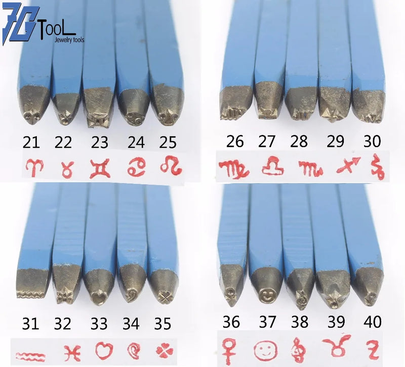 20PCS 45 Steel Metal Stamp Punch Tool Set for Beading & Jewelry Making