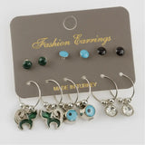 Cat Cabochons Ring Earrings Set - Cute Animal Jewelry