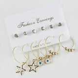 12pc Enamel CZ Hoop Earrings Set