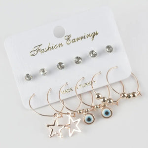 12'li Enamel CZ Hoop Earrings