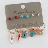 12 pcs Lightning Figured Cabochons Ring Earrings Set