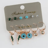 Lightning Figured Cabochons Set - Ring Earrings Combo