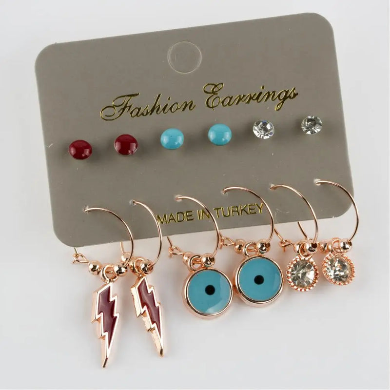 Lightning Figured Cabochons 12-Piece Jewelry Set
