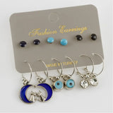 12-Month Figured Cabochons Ring Earrings Set