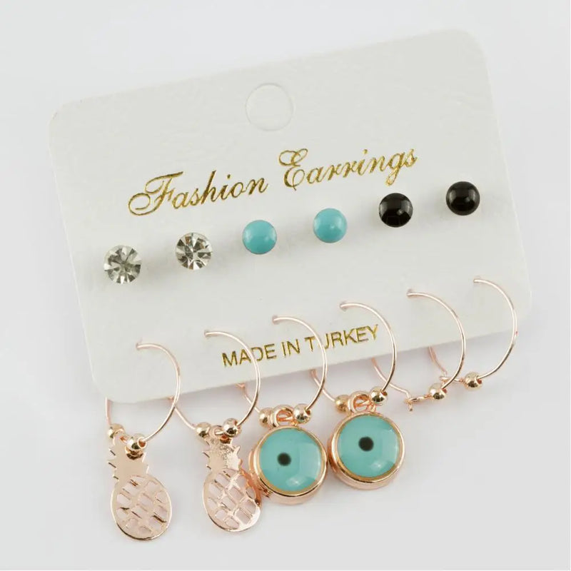 12 NazarFig?rl? Cabochons Ring Earrings