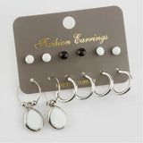 Oval Cabochons Ring Earrings Set of 12