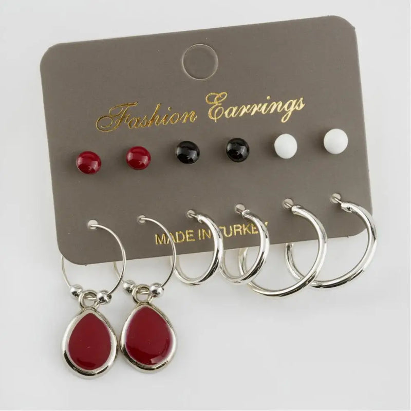 Oval Cabochons Ring Earrings Set