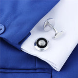 12mm D Initial Alphabet Letter Cufflinks Round Men's Enamel Cuff Links