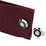 12mm D Initial Alphabet Letter Cufflinks Round Men's Enamel Cuff Links