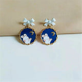 12 Pairs Bow Cat Rabbit Earrings for Women