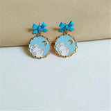 12 Pairs Bow Cat Rabbit Earrings for Women