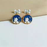 12 Pairs Bow Cat Rabbit Earrings for Women