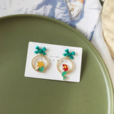 12 Pairs Cartoon Princess Earrings for Women