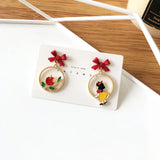 12 Pairs Cartoon Princess Earrings for Women