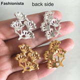 12 pcs Pine Tree Filigree Findings, 25*25mm, Gold & Silver, DIY Jewelry & Crafts