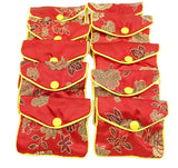 12 pcs Jewelry Gift Bags Pouches 6cmX8cm Red Champagne