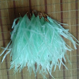 12pcs Ostrich Feather Pompon Pendant with Golden Cap for Bag Chain Earring