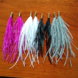 12pcs Ostrich Feather Pompon Pendant with Golden Cap for Bag Chain Earring