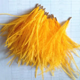 12pcs Ostrich Feather Pompon Pendant with Golden Cap for Bag Chain Earring