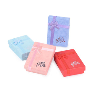 12 pcs Cardboard Jewelry Boxes Necklace Bracelet Storage with Bowknot