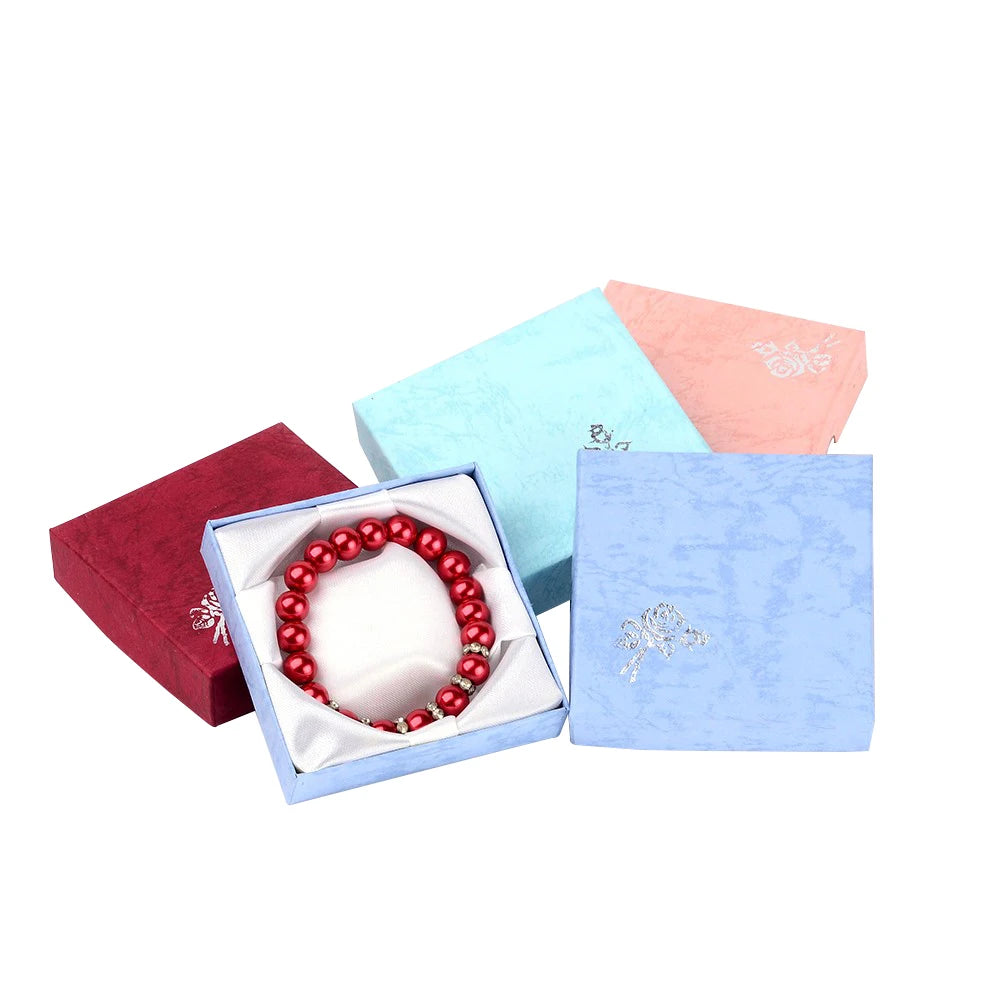 12 pcs Cardboard Jewelry Boxes Necklace Bracelet Storage with Bowknot