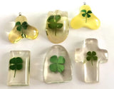 12 pcs Clover Pendant Crystal Dried for DIY Jewelry Making Necklaces