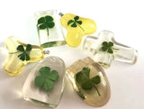 12 pcs Clover Pendant Crystal Dried for DIY Jewelry Making Necklaces