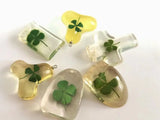12 pcs Clover Pendant Crystal Dried for DIY Jewelry Making Necklaces