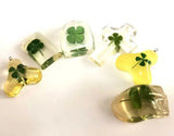 12 pcs Clover Pendant Crystal Dried for DIY Jewelry Making Necklaces