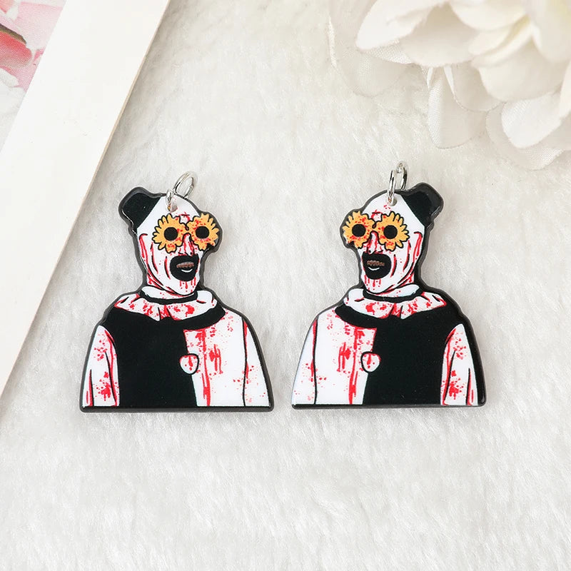 12 pcs Halloween Clown Charms Acrylic Woman Jewelry Findings
