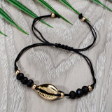 12 pcs Shell Charm Bracelets Crystal Adjustable Wristband Women Jewelry