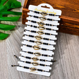 12 pcs Shell Charm Bracelets Crystal Adjustable Wristband Women Jewelry