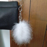 12pcs Ostrich Feather Tassel Key Chain Fluffy Pom Bag Pendant
