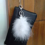 12pcs Ostrich Feather Tassel Key Chain Fluffy Pom Bag Pendant