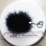 12pcs Ostrich Feather Tassel Key Chain Fluffy Pom Bag Pendant