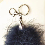 12pcs Ostrich Feather Tassel Key Chain Fluffy Pom Bag Pendant