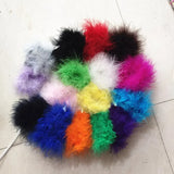 12pcs Ostrich Feather Tassel Key Chain Fluffy Pom Bag Pendant