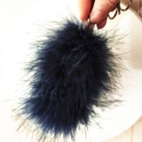 12pcs Ostrich Feather Tassel Key Chain Fluffy Pom Bag Pendant
