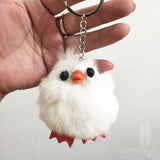 12 pcs Rabbit Fur Keyring Dog Style Keychain Bird Bag Charms Fur Key rings