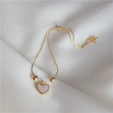 12 pcs metal enamel heart charm stretch bracelet