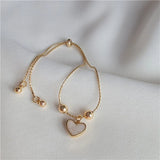 12 pcs metal enamel heart charm stretch bracelet