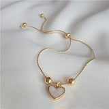 12 pcs metal enamel heart charm stretch bracelet
